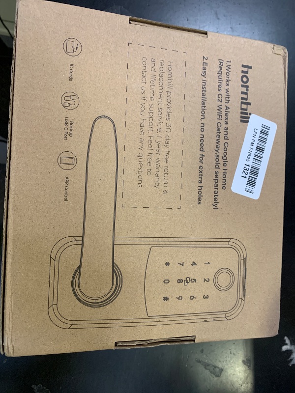 Photo 1 of Hornbill Smart Lock Keyless Entry with Handle - Fingerprint Door Locks for Front Door - Keypad Electronic Digital Biometric Bluetooth Passcodes, Works with Alexa, App Control Touch Screen,Auto Lock