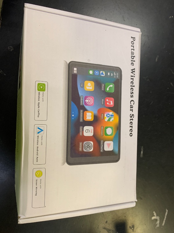 Photo 1 of Portable Wireless with Apple CarPlay and Android Auto Screen for Car, 7" HD Touch Screen Car Stereo with Mirror Link, Bluetooth 5.2, Backup Camera, AUX,FM Transmitter for All Vehicle