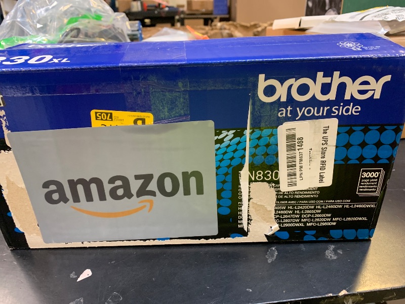 Photo 1 of Brother Genuine TN830XL Black High Yield Printer Toner Cartridge - Print up to 3,000 Pages(1)