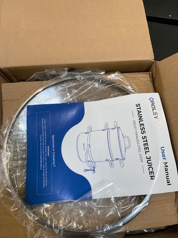 Photo 1 of OROLEY Steam Juicer Extractor Stainless Steel, Juice Steamer Pot for Fruit & Vegetables with Glass Lid, Hose, Clamp, Loop Handles, Ideal for Making Fresh Juice, Jelly, and Sauces (5Qt 304 Stainless Steel)