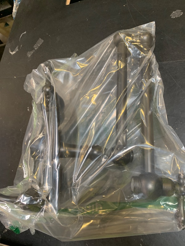 Photo 1 of DEOLER Wall Mounted Kitchen Faucet Hot and Cold Kitchen Pot Filler Faucets 3 Handle 2 Hole Kitchen Folding Stove Faucet with Double 360° Joint Swing Arms, Matte Black