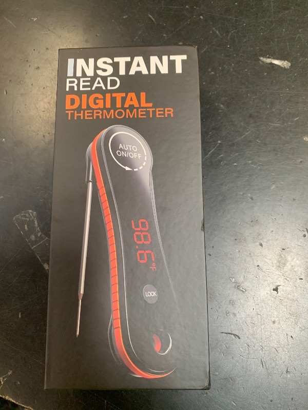 Photo 1 of 0.5s Instant Read Digital Meat Thermometer, Paysean ±0.5? with Auto-Rotating Backlit Display, IP67 Waterproof and Calibration for Cooking, Candy, Grilling, BBQ, Liquid, Smoker, Beef
