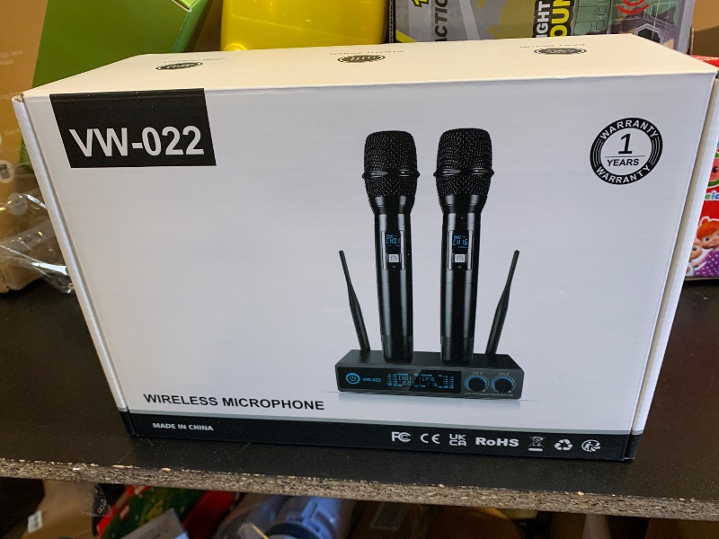 Photo 1 of VeGue Wireless Microphone System, Metal Professional UHF Dual Channel Handheld Cordless Dynamic Mic Set for Home Karaoke,Church, DJ, Wedding, Meeting, Events, 200ft
