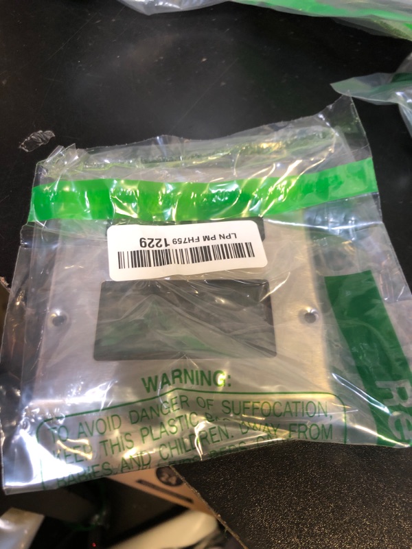 Photo 1 of [2 Pack] BESTTEN 2-Gang Combination Metal Wall Plate with Protective Film, 1-Duplex/1-Decor, Corrosion-Resistant Stainless Steel Outlet and Switch Cover, Standard Size, Brushed Finish