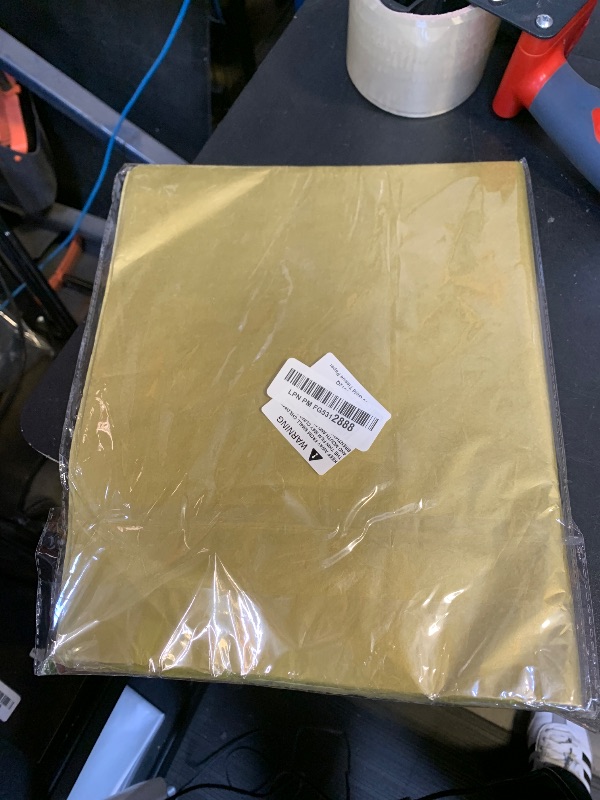 Photo 1 of 100 Sheets Gold Tissue Paper Artdly 12 x 20 Inches Gold Wrapping Paper Bulk for Weddings Birthday DIY Project Wrapping Crafts Decor