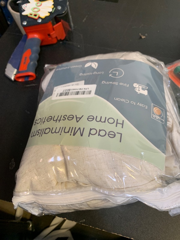 Photo 1 of Pinch Pleated 90 Inch Curtains 2 Panels for Living Room Cream Beige Linen Curtains 90 Inches Long Pinch Pleat Drapes for Track System Light Filtering Semi Sheer Curtain for Dining Bedroom Office