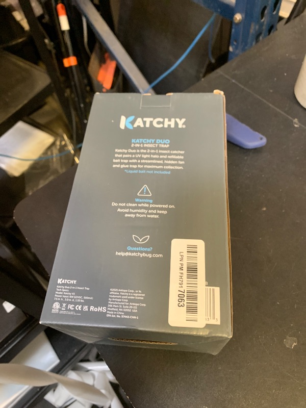 Photo 1 of Katchy Duo – Indoor Fly Trap with Scent Pod – Day & Night Effective – Mosquito, Fruit Fly, Gnat & Small Moth Killer – Non-Zapper Trap with UV Bug Light & Fan Suction (White)