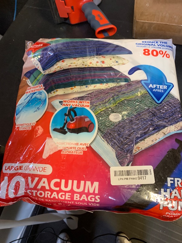 Photo 1 of 10 Pack Large Vacuum Storage Bags for Comforters, Blankets & Clothes – Vacuum Sealed Compression Bags with Hand Pump – Space Saver Storage Bags for Bedding, Moving, Travel & Organization