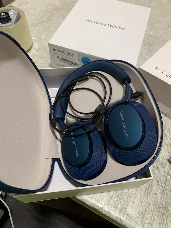 Photo 1 of Bowers & Wilkins Px7 S2e Over-Ear Headphones - Enhanced Noise Cancellation & Transparency Mode, Crystal-Clear Calls, Bluetooth, 30-Hour Playback, Ocean Blue
