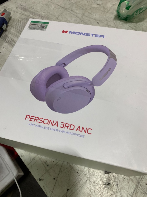 Photo 1 of Monster Persona 3rd ANC Active Noise Canceling Headphones, Wireless Bluetooth 5.4 Over-Ear Headphones with 6 Mics, 70H Playtime and 3 EQ Modes, Deep Bass, Foldable Comfort Design for Travel, Purple