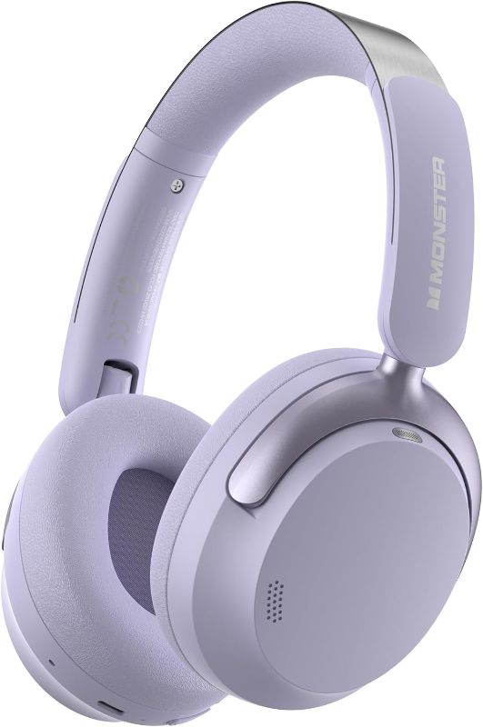 Photo 1 of Monster Persona 3rd ANC Active Noise Canceling Headphones, Wireless Bluetooth 5.4 Over-Ear Headphones with 6 Mics, 70H Playtime and 3 EQ Modes, Deep Bass, Foldable Comfort Design for Travel, Purple