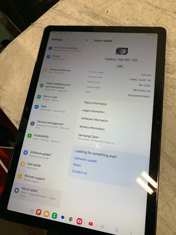 Photo 1 of SAMSUNG Galaxy Tab A9+ 5G 11” 64GB Android Tablet, Wi-Fi (AT&T Network), Big Screen, Upgraded Chipset, Long Battery Life, Quad Speakers, Multi Window Display, US Version, 2024, Graphite (Renewed) / METRO