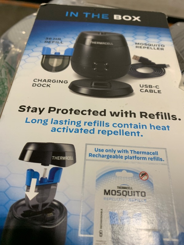 Photo 1 of Thermacell Mosquito Repellent E-Series Rechargeable Repeller; Patio Shield 20’ Mosquito Protection Zone; Includes 36-Hr Repellent Refill; No Flame or Scent; Bug Spray and Bug Zapper Alternative