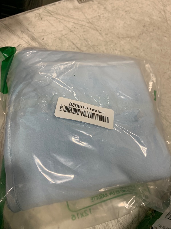 Photo 1 of American Baby Company Fleece Blanket with Silk-Like Satin Trim, Soft, Warm & Cozy, Blue, 30" x 30" for Boys and Girls, Perfect for Baby Carrier, Stroller, Travel and Gifting