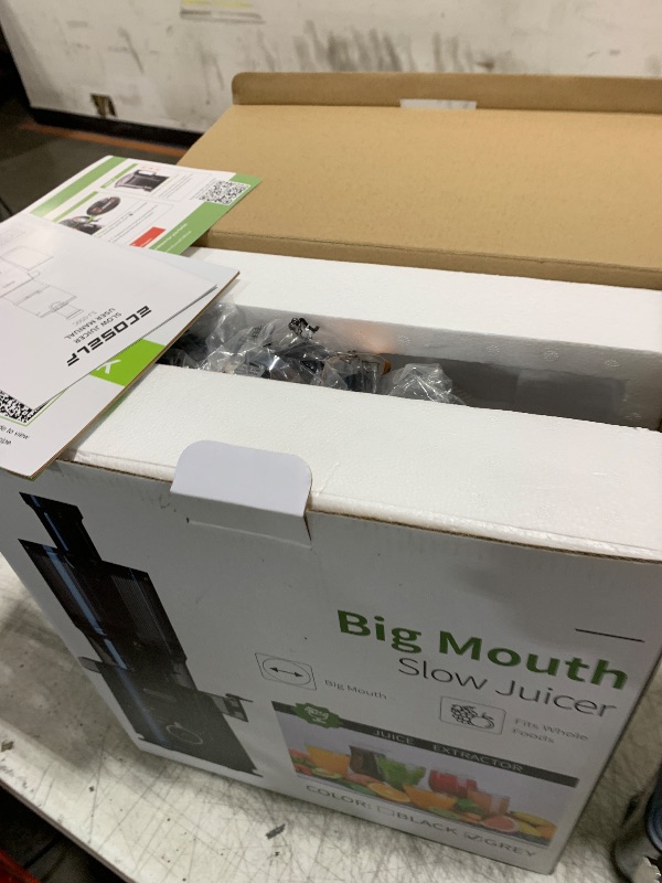 Photo 1 of Cold Press Juicer, ECOSELF Juicer Machines with Large Feed Chute Fit Whole Fruits & Vegetables, Self Feeding for Juice Extractor Machine, Easy to Clean and Assemble, High Juice Yield