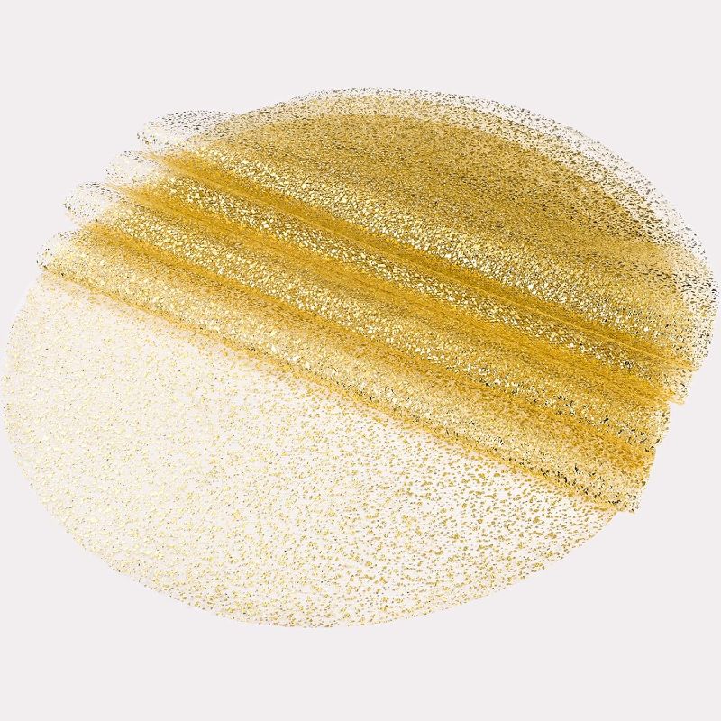Photo 1 of 50 Piece Silver Placemats 13 Inch Disposable gold  Foil Place Mats Round Mesh Pressed Paper Placemat for Elegant Wedding, Birthday Party, Church Banquet, Dinners, and Dining Room Table Decor