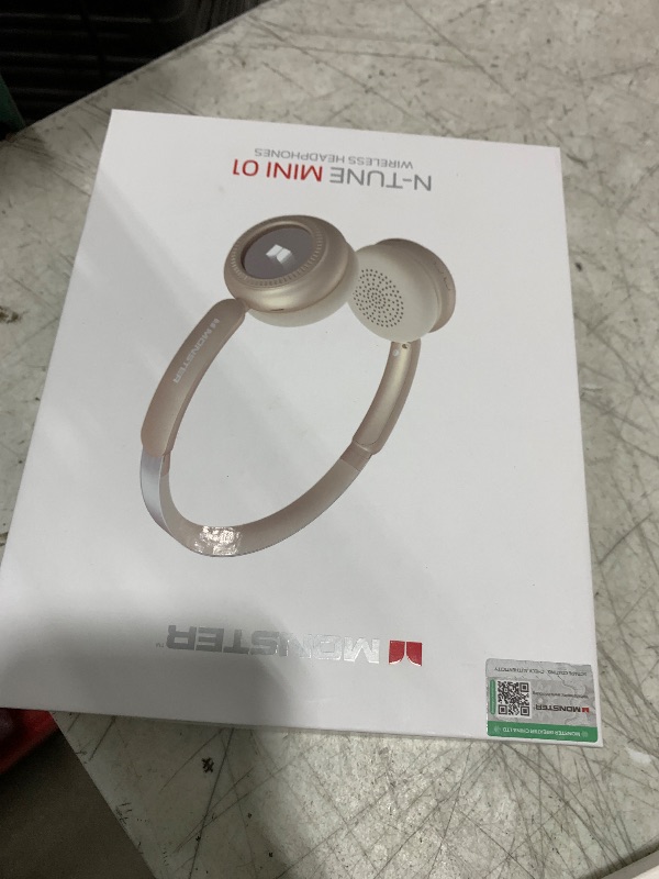 Photo 1 of Monster N-Tune MINI 01 Wireless On-Ear Headphones - Bluetooth 6.0 Wireless Headset with Speed Charge, Clear Audio, 50H Playtime, Comfortable & Lightweight Design, Hands-Free Calls (White)
