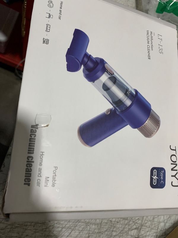 Photo 1 of JONYJ Handheld Car Vacuum Cleaner, 16000PA Hand Held Vacuum Portable Cordless, 2 in 1 Air Duster and Vacuum Cleaner with LED Light, Multi-Nozzles, 120W High Power Mini Vacuum for Home, Pet, Office