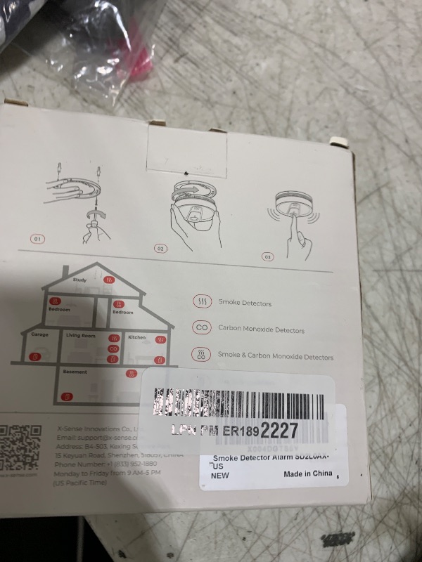 Photo 1 of X-Sense  Detector, 10-Year Battery Smoke Fire Alarm with Photoelectric Sensor, LED Indicator & Silence Button, 1-Pack
