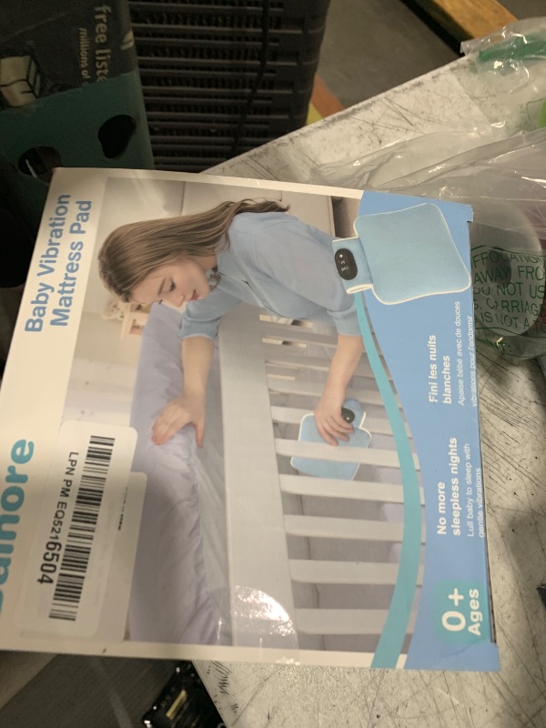 Photo 1 of Balnore Baby Crib Vibrating Soother with 3 Adjustable Modes & 4 Level Timer,Providing Gentle Vibration for Newborns,Perfect for Cribs/Strollers/Travel,Made of Durable Materials (Blue)