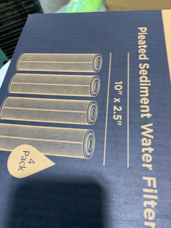 Photo 1 of Membrane Solutions 50 Micron Pleated Polyester Sediment Water Filter 10"x2.5" Replacement Cartridge Universal Whole House Pre-Filter Compatible with W50PE, WFPFC3002, SPC-25-1050, FM-50-975 - 4 Pack