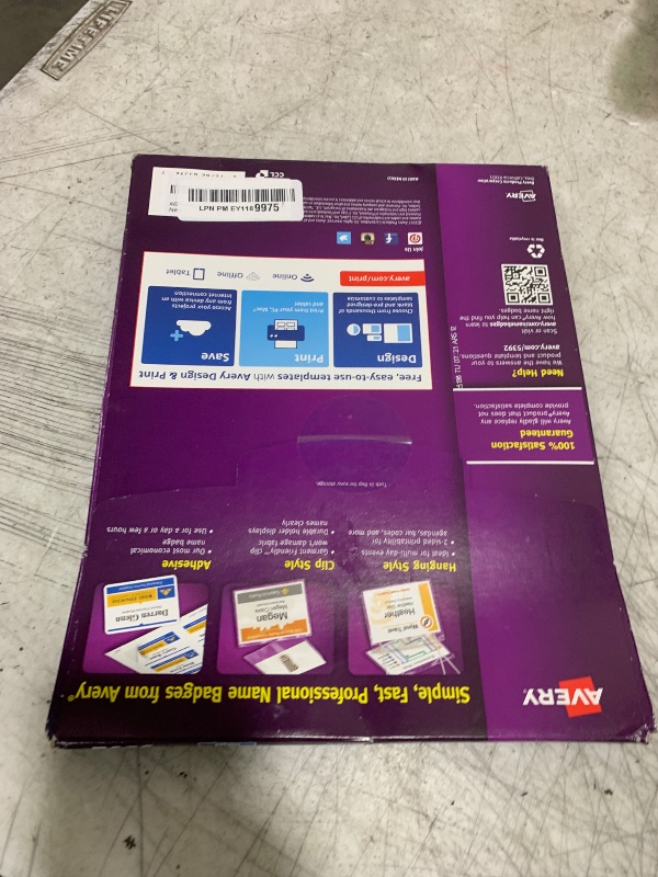 Photo 1 of AVERY Name Badge Insert Refills, Horizontal, 3 x 4, White, 300/Box
