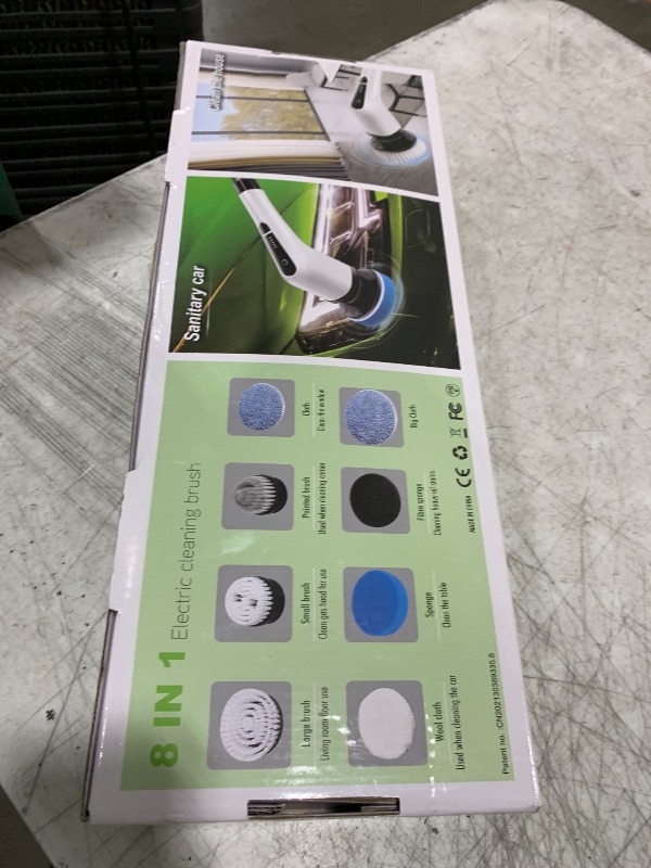 Photo 1 of Leebein Electric Spin Scrubber, Cordless Cleaning Brush with 8 Replaceable Brush Heads, Tub and Floor Tile 360 Power Scrubber Dual Speed with Adjustable & Detachable Handle for Bathroom Kitchen Car