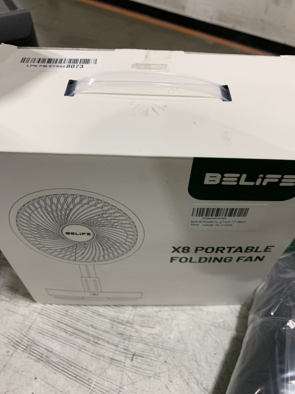Photo 1 of Belife X8 Portable Fan, 7200mAh Battery Powered Rechargeable, Oscillating USB Desk Floor Fan with Remote, Foldable Telescopic Fan for Home Bedroom Sleeping Office Camping Travel, 7.7" (Black)