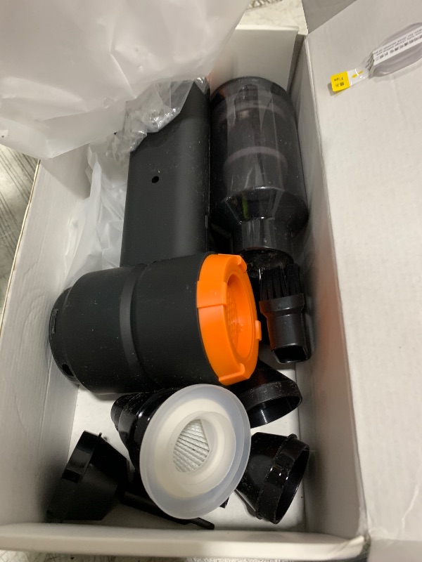 Photo 1 of VNOST Car Vacuum Portable Cordless, Handheld Vacuum Cordless with 30000PA Suction, 130000RPM, 6800mAh Battery, 10 Nozzles, Rubber Paint Material for Car, Home, Pet Cleaning?Black Orange?