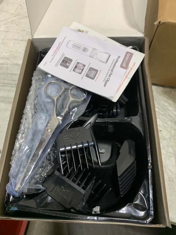 Photo 1 of oneisall Grandmaster Pro 1 Cordless Professional Dog Grooming Clippers, 2-Speed Dog Clippers for Grooming Heavy Duty/Thick Hair, Detachable Carbonized Steel Blade Metal Combs, Removable Battery