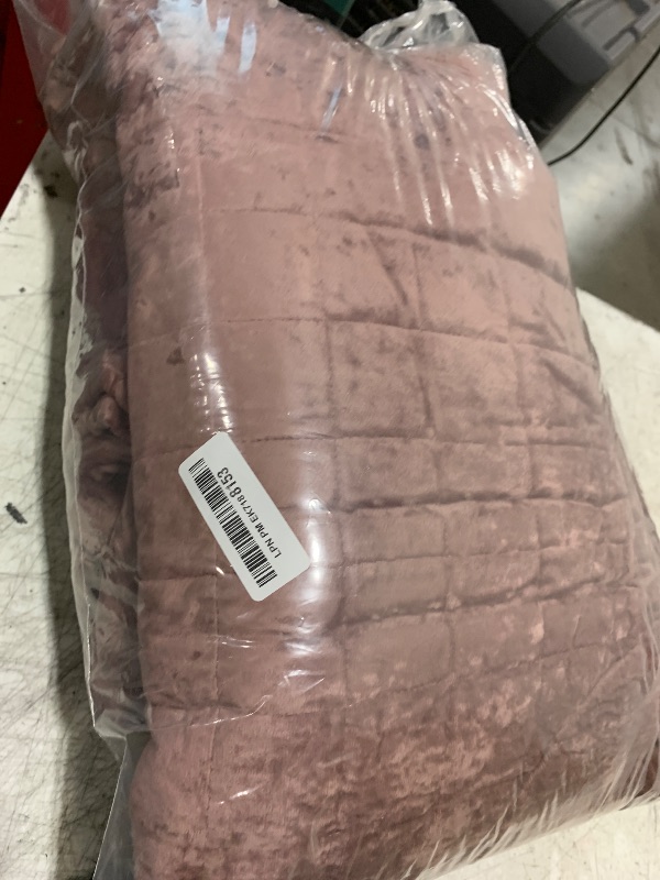 Photo 1 of RECYCO Luxury Velvet Quilt Set King Size, Lightweight Velvet Comforter Set, Oversized Bedspread Coverlet Quilted Bedding Set, with 2 Matching Pillow Shams, for All Season, Dusty Mauve Pink