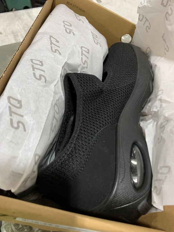 Photo 1 of STQ Womens Walking Shoes Non Slip Orthopedic Shoes Orthotic Adjustable Mary Jane Shoes All Black, Size 9