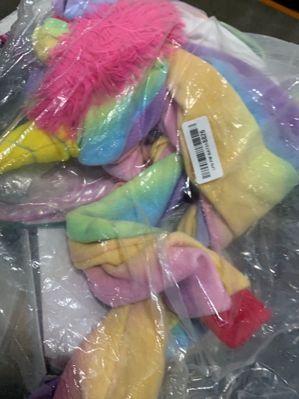Photo 1 of Adult Unicorn Onesie Animal Pajamas Helloween Costume Rainbow Small
