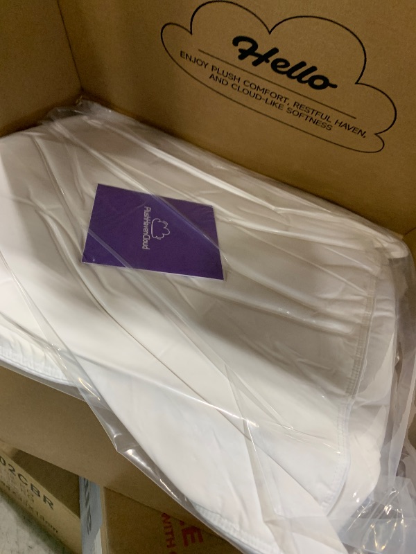 Photo 1 of PlushHavenCloud White Goose Down Pillow - Luxury Hotel Bed Pillow with Natural 900+ Fill Power, Natural Goose Feather Pillow for Sleeping, 600 Thread Count Cotton Shell, King Size- Medium, 1 Pack