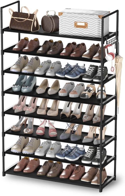 Photo 1 of 10 Tiers Stackable Adjustable Shoe Rack Non-Woven Fabric Black

