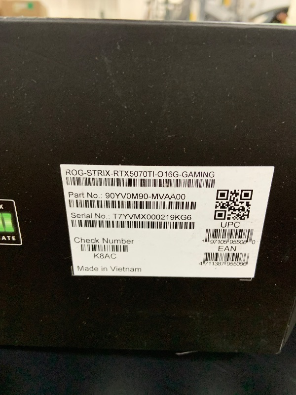 Photo 1 of ASUS ROG Strix GeForce RTX 5070 Ti OC Edition 16GB GDDR7 Graphics Card (PCIe 5.0, HDMI/DP 2.1, 3.2-slot, Axial-tech fans, MaxContact design with vapor chamber, phase-change GPU thermal pad, aura sync)