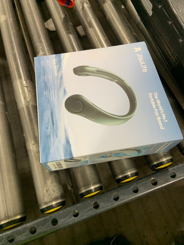 Photo 1 of JISULIFE Portable Neck Fan, Hands Free Bladeless Fan, 5 Speeds, 4000 mAh Battery Operated Wearable Personal Fan, Twistable, Rechargeable, Gift for Women Men-Dark Green