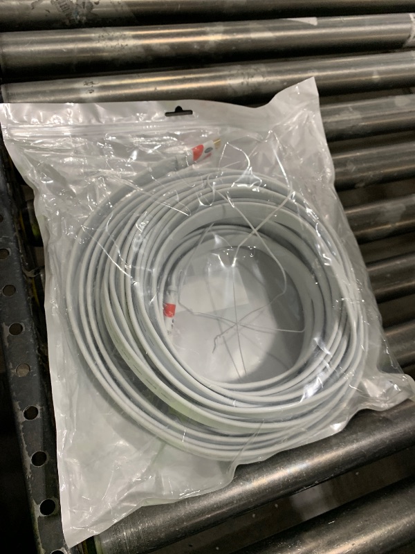 Photo 1 of Postta Flat HDMI Cable 50 Feet Flat HDMI 2.0 Cord Support 4K, 3D, 2160p, 1080p, Ethernet and Audio Return-White-Red