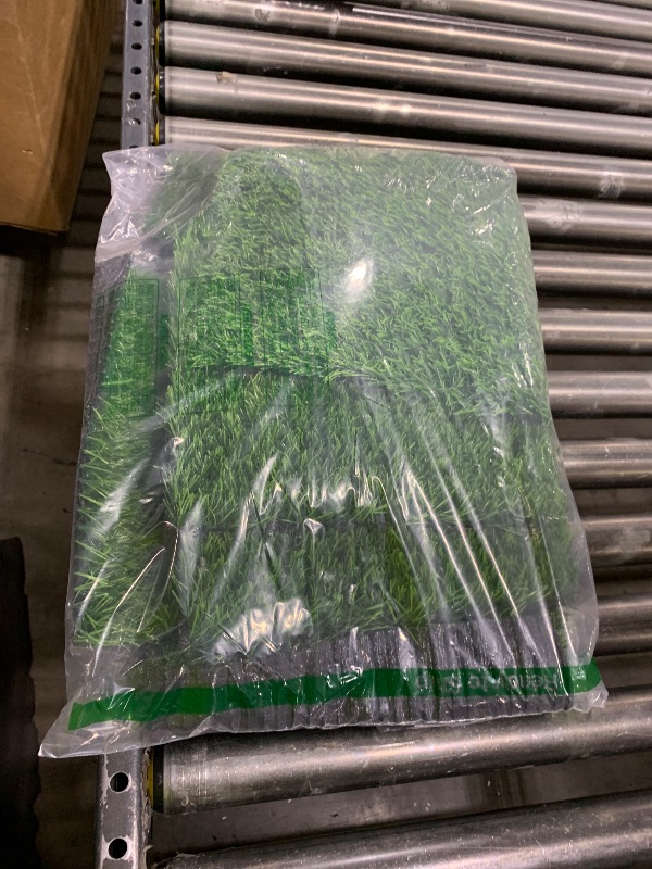 Photo 1 of TURSTIN 8 Packs 12 x 12 Inch Artificial Grass Mat Squares Synthetic Garden Grass Tiles Fake Grass Turf Patch