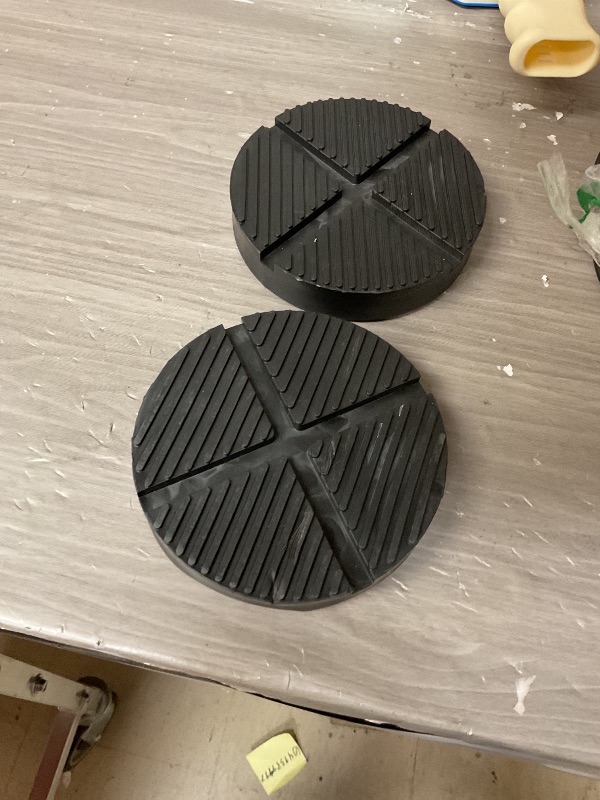 Photo 1 of DEDC Floor Jack Pads 2 Pcs,Universal Rubber Pinch Weld Protector Jack Adapter Pads/Pucks, Car Lift Frame Rail Protection Accessories