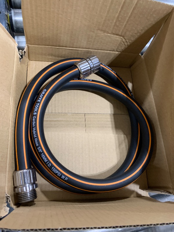 Photo 1 of Giraffe Tools Leader Hose 5ft x 5/8", Custom Length, Heavy Duty, No Kink, Flexible, Rubber Garden Hose, Leakproof Water Hose with Male to Female Fittings, 600 Burst PSI