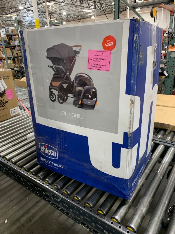 Photo 1 of Chicco Bravo Primo Trio Travel System, Bravo Primo Quick-Fold Stroller with Chicco KeyFit 35 Zip Extended-Use Infant Car Seat, Car Seat and Stroller Combo | Springhill/Black