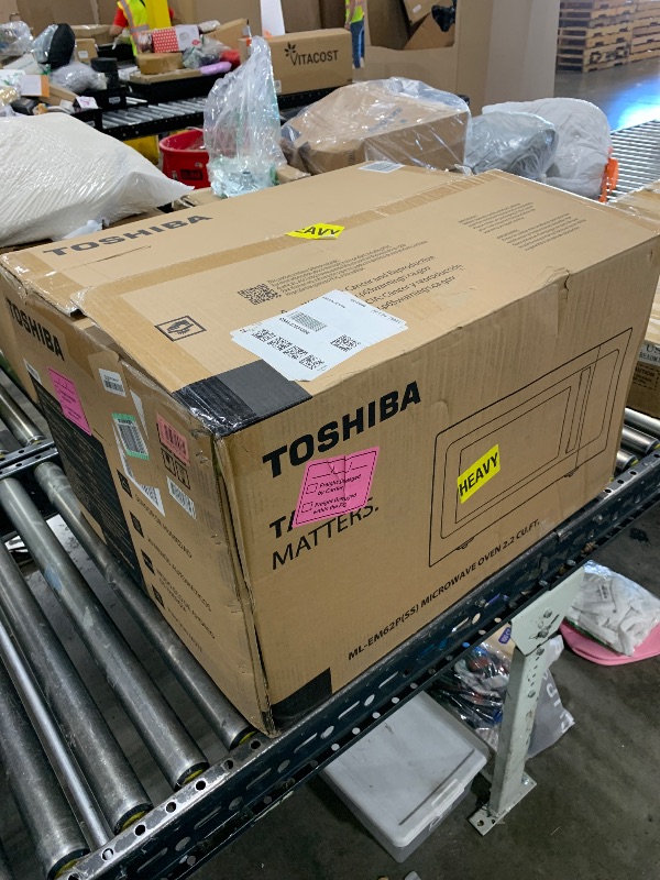 Photo 1 of Toshiba ML-EM62P(SS) Large Countertop Microwave with Smart Sensor, 6 Menus, Auto Defrost, ECO Mode, Mute Option & 16.5" Position Memory Turntable, 2.2 Cu Ft, 1200W, Stainless Steel