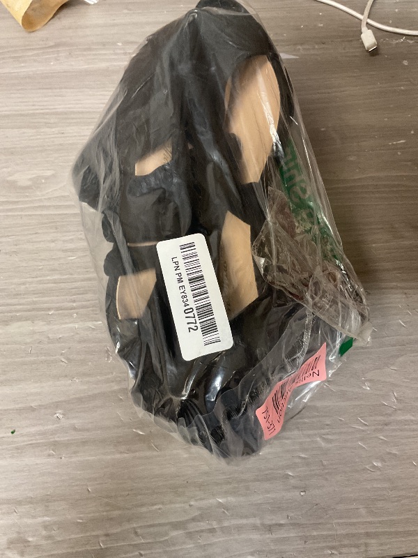 Photo 1 of GENSHUO Women's Chunky High Heels Lace Up Strappy Block Sandals Open Toe Sexy Dress, Black Size 8
