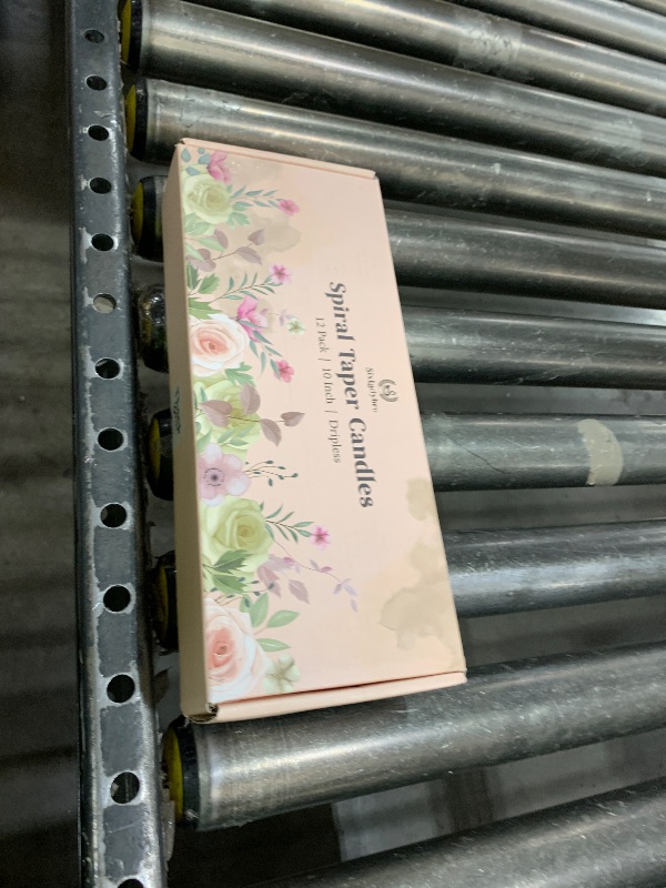 Photo 1 of 10 Inch Cream Spiral Taper Candles for Home Decoration, 12 Pack Candy-Color Candlesticks for Dinner Party Wedding Holiday