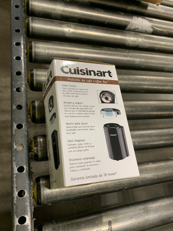 Photo 1 of Cuisinart DCG-20BKN Coffee Grinder, On/Off Switch With Safety Interlock, Stainless Steel Blades and Easy-to-Clean Bowl with Lid, 2.5oz/70g Capacity – Enough for 12 Cups, Black