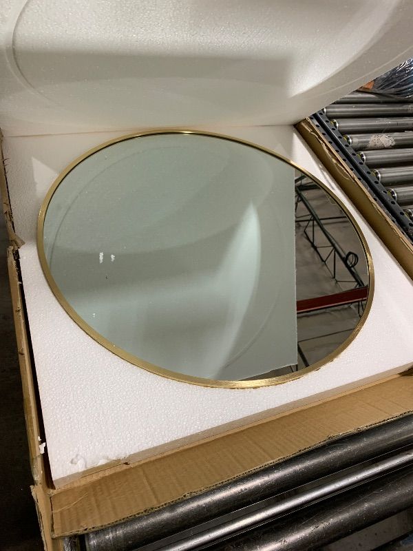 Photo 1 of Trvone Gold Round Mirror 24inch Circle Mirror Aluminum Alloy Frame Mirror