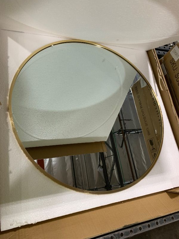Photo 1 of Trvone Gold Round Mirror 24inch Circle Mirror Aluminum Alloy Frame Mirror