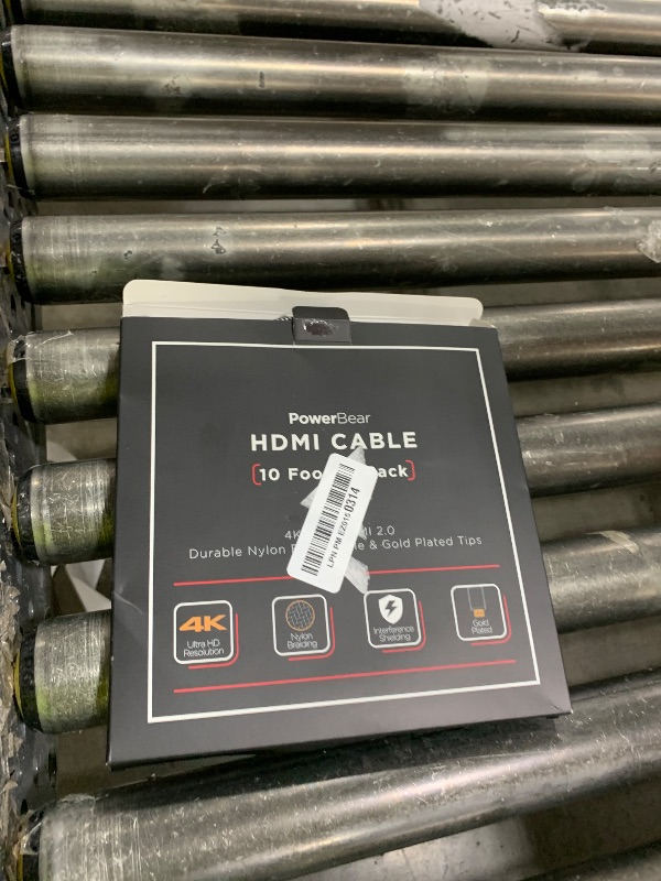 Photo 1 of PowerBear 4K HDMI Cable 10 ft | High Speed Hdmi Cables, Braided Nylon & Gold Connectors, 4K @ 60Hz, Ultra HD, 2K, 1080P, ARC & CL3 Rated | for Laptop, Monitor, PS5, PS4, Xbox One, Fire TV, & More