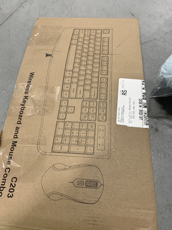 Photo 1 of Wireless Keyboard and Mouse Combo, Full-Sized 2.4GHz Wireless Keyboard with Comfortable Palm Rest and Optical Wireless Mouse for Windows, Mac OS PC/Desktops/Computer/Laptops (Black)